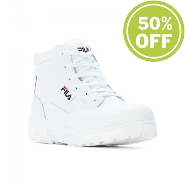 Fila Grunge L Mid Men's Boots - White,NZ 593-10269